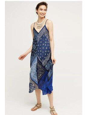 Anthropologie Holding Horses Blue Bandana Dress